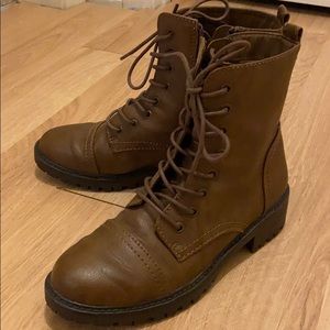 Brown Faux Leather Boots